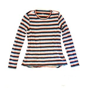 American Eagle Outfitters Plush Striped Top - Peach, Navy, Blue, white